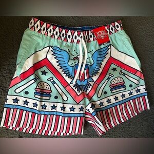 NWT Chubbies The Eagle's Landing patriotic swim trunks, size large
